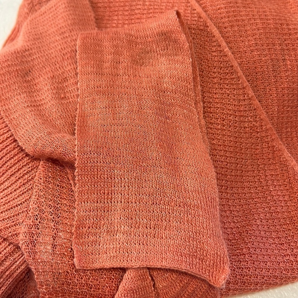 Lafayette 148 Orange Linen Wrap V Neck Top Size S - Picture 10 of 11